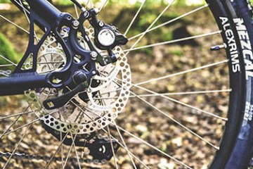 a close up of a bicycle